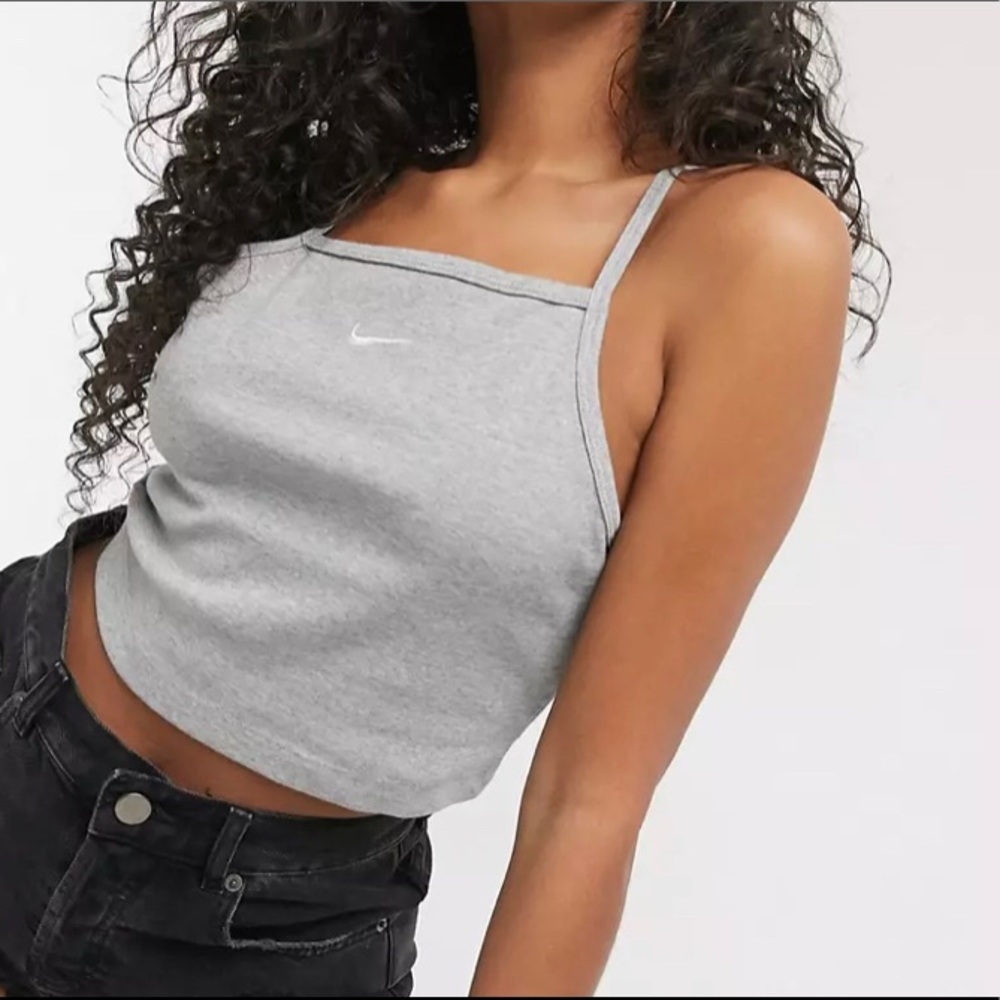 SOLD!!! Nike high neck tank crop top in gray